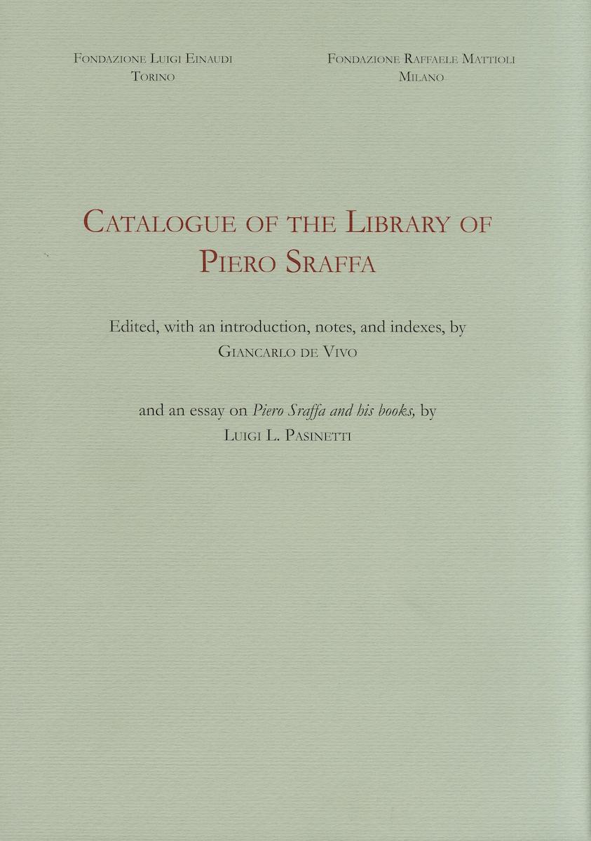 Catalogue of the Library of Piero Sraffa, Torino, 2014